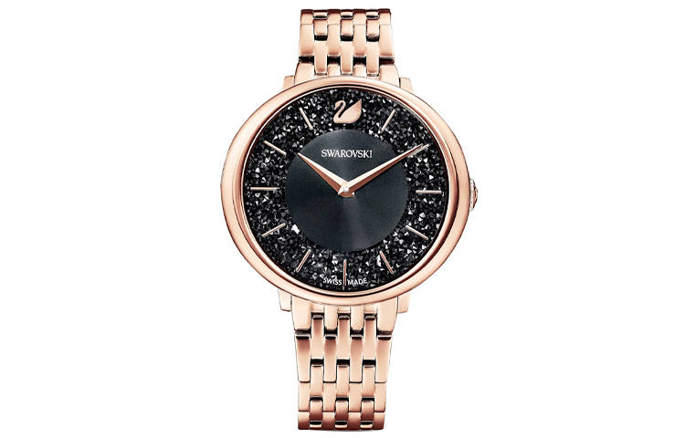 Swarovski UptownCrystalline Delight Collection Wrist Watches Quartz Movement Metal Strap Black Dial Women's Watch