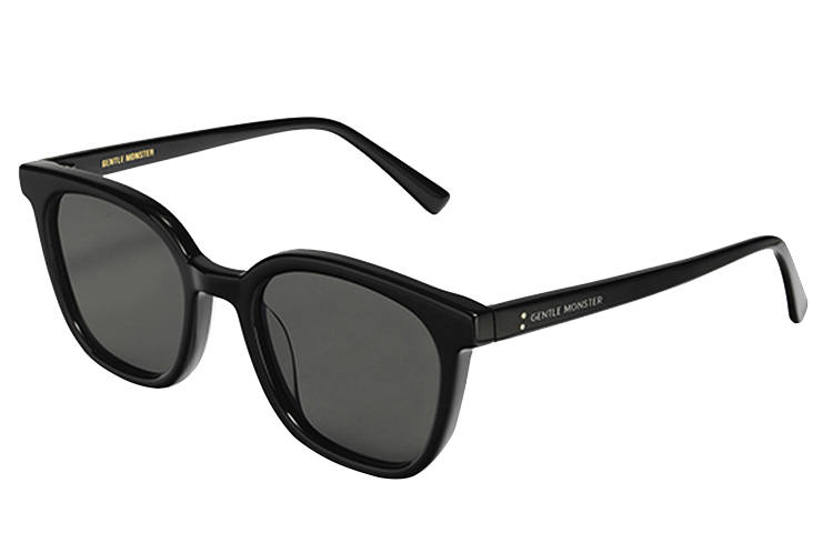 GENTLE MONSTER Plate Frame Round Sunglasses Unisex Ink Black