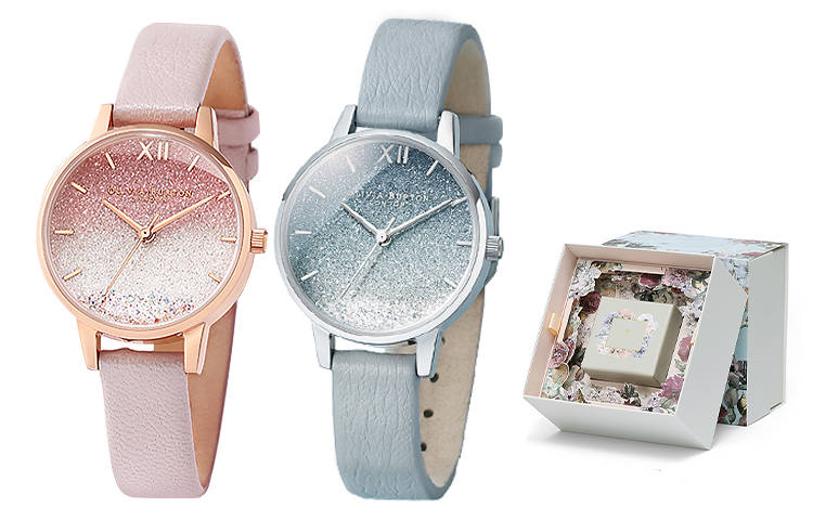 OLIVIA·BURTON Wrist Watches Quartz Movement Leather Strap 30mm Pink Watch Dial Women's Watch OB16US57+OB16US27