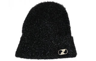 WE11DONE Polyester Beanies Unisex Black Metal Yarn