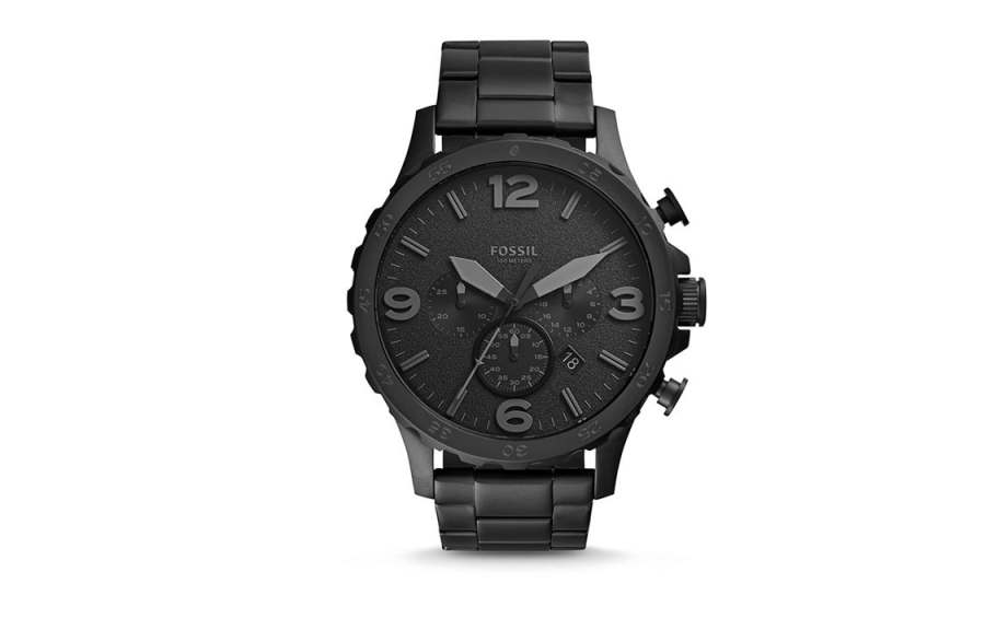 FOSSIL Wrist Watches Quartz Movement Stainless Steel Strap Black Dial Men's Watches