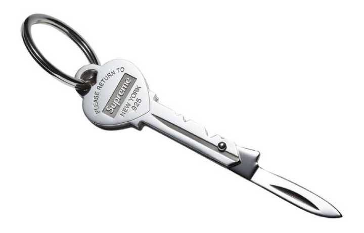 Supreme Supreme Return To Tiffany Collection Sterling Silver Keychains Unisex Silver