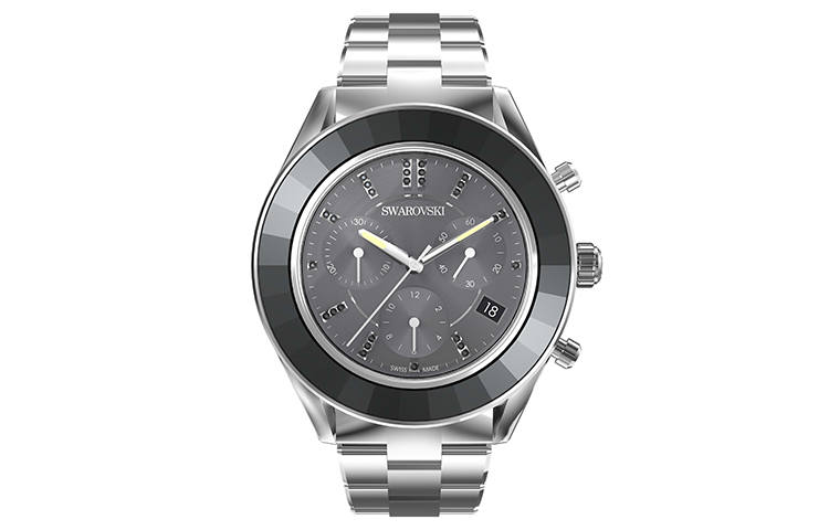 Swarovski Octea Lux Sport Wrist Watch Quartz Movement Metal Strap Black Dial Unisex 50m Water Resistant 5610520