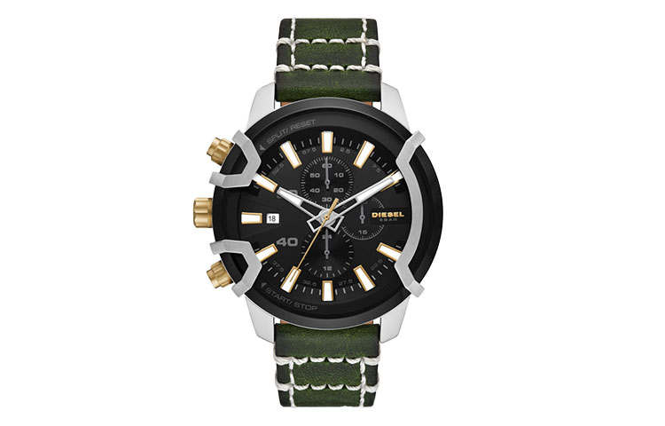 DIESEL Wrist Watches Quartz Movement Leather Strap Black Dial Men's Watches DZ4585