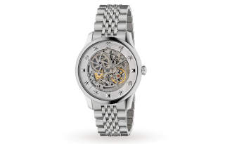 GUCCI G Timeless Collection Wrist Watches Automatic Mechanical Movement Stainless Steel Watchband Skeleton Dial