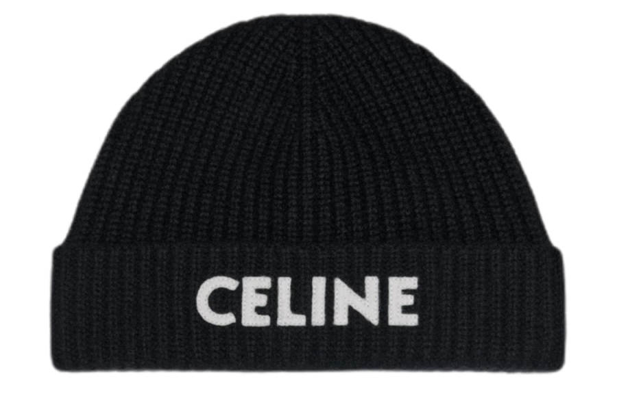 CELINE CELINE Cashmere Embroidered Knit Beanie