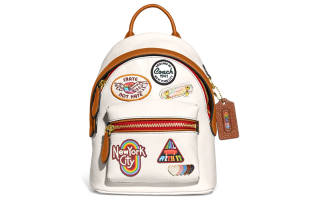 COACH Cow Leather Backpack Small Women's Ecru/Khaki