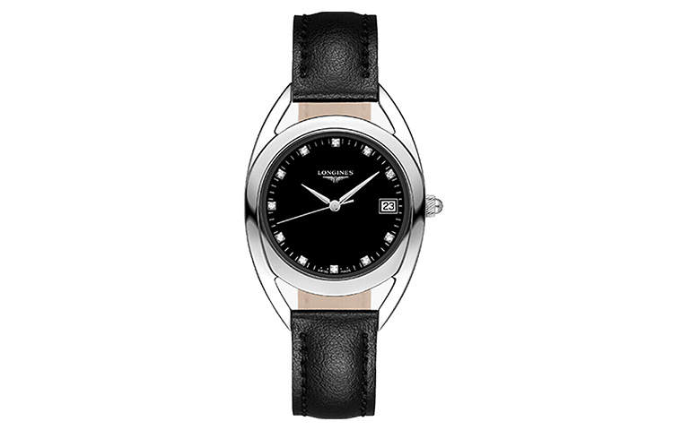 LONGINES Rider Collection Quartz Movement 30m Waterproof Women's Watch Black Dial Stainless Steel Case