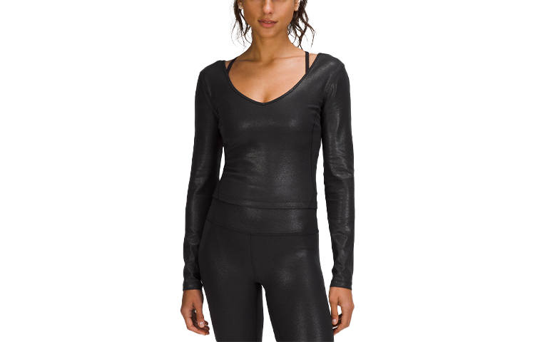 Lululemon Align Crop Top Women's Radiation Foil Printing Black