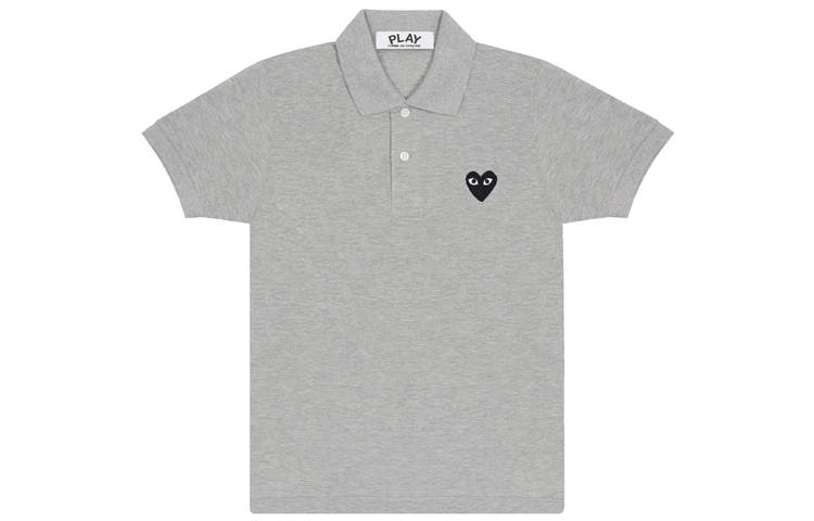 CDG Play Women's Black Emblem Polo Grey