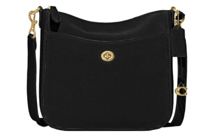 COACH Chaise Leather Crossbody Bags Large Women's Black