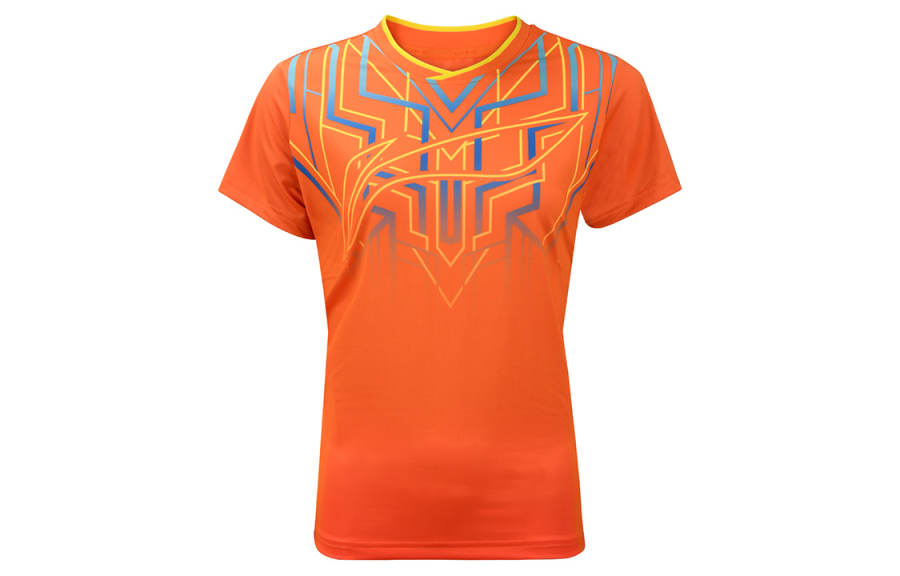 Li-Ning Li Ning Table Tennis Clothing Women's Flame Orange Crew Neck Moderate