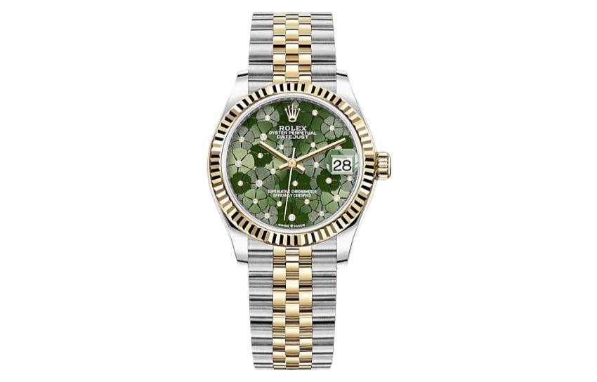 ROLEX Automatic Mechanical Movement Women's Watch 31mm Green Dial Oystersteel Gold Strap