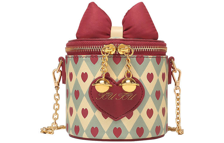 TOUTOU PVC Shoulder Bag, Crossbody Bag Regular Women's Sweet Velvet Red