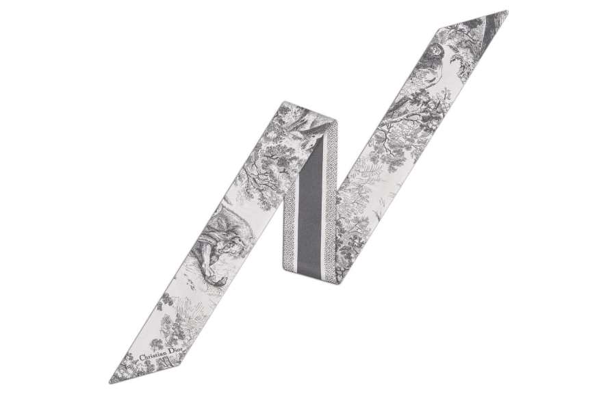 DIOR Mulberry Silk Scarves Women's Gray