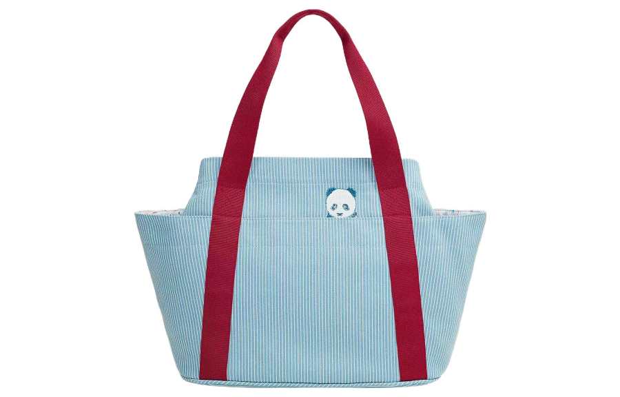 HERMES Bolide Passe passe Canvas Bag, Portable Crossbody Bag, Shoulder Bag Women's Blue Panda