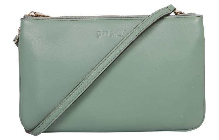 Furla Miastella Grain Leather Shoulder Bag Women's Green