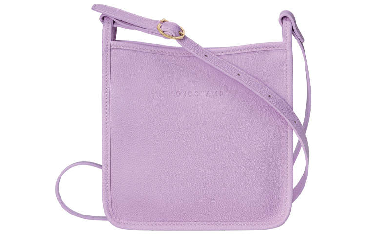 LONGCHAMP Le Foulonné Cow Leather One Shoulder Handbag, Crossbody Bag Small Women's Purple