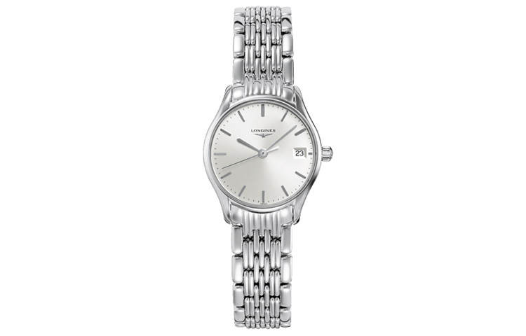 LONGINES Lvya Collection Quartz Movement Women's Watch 25mm Silver Dial Stainless Steel Case