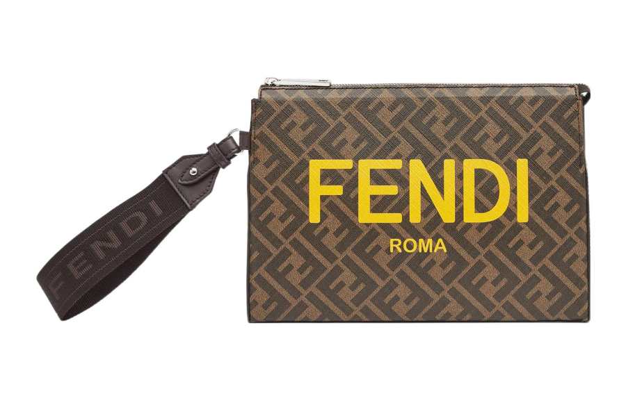 FENDI Cotton Handbag Clutch Men's Brown