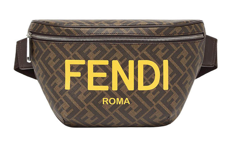 FENDI ROMA Polyurethane Shoulder Bag, Crossbody Bag, Fanny Pack Men's Brown