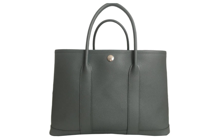 HERMES Garden Party Epsom Calfskin Handbag 30 Women's 63 Vert Amande Apricot Green