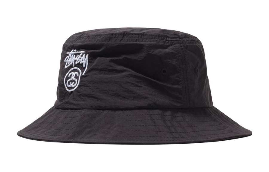 Stussy Cotton Bucket Hats Unisex Black