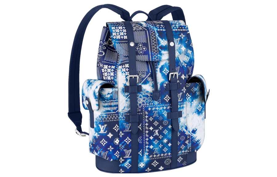 LOUIS VUITTON LOUIS VUITTON CHRISTOPHER Cow Leather Backpack Small Men's Tie Dye Blue