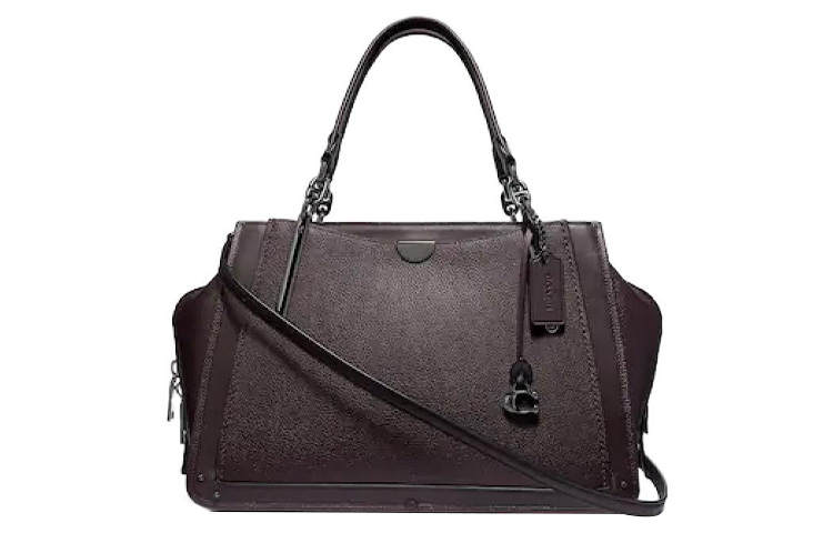COACH Dreamer Metal Accessories Leather Handbag Large Women's Maroon