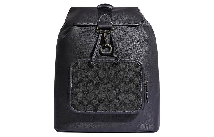 COACH COACH Sullivan Coated Canvas Pebbled Leather Backpack Men's Black