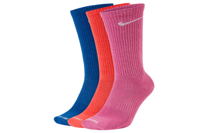 Nike Nike Everyday Plus Lightweight Crew Socks Unisex 3 Pack Pink Blue