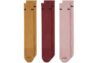 Nike Knee High Socks Men's Men's 3 Pack Pink/Cedar Red/Wheat Yellow