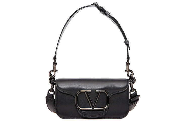 Valentino Locò Calfskin Shoulder Bag Urban Techwear Bag Crossbody Bag, Shoulder Bag Men's Black
