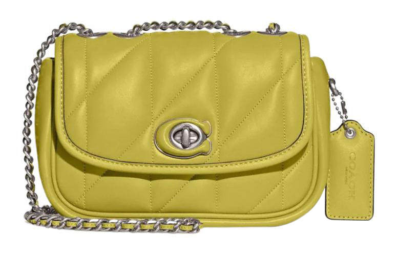 COACH Pillow Soft Leather Crossbody Bag, Shoulder Bag Medium Women's Green