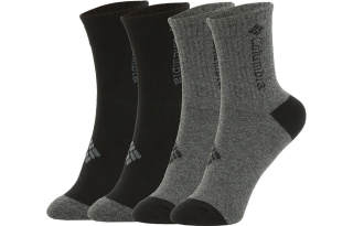 Columbia Casual Outdoor Crew Socks Unisex Black/Gray