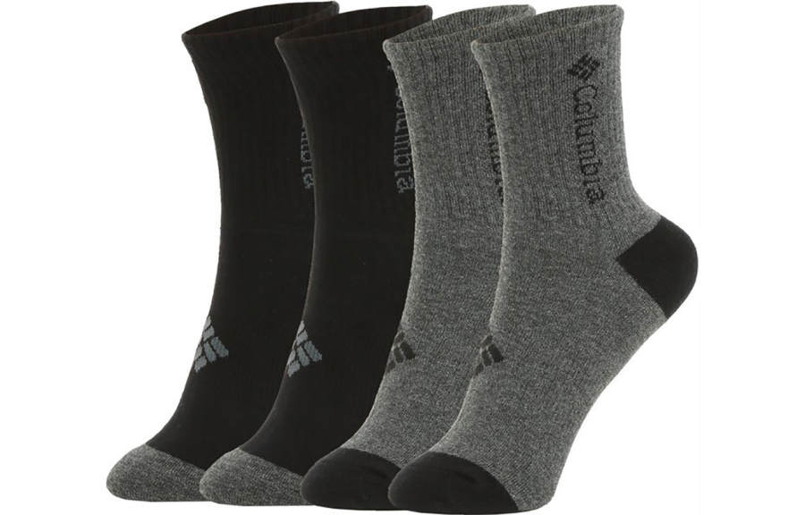 Columbia Casual Outdoor Crew Socks Unisex Black/Gray