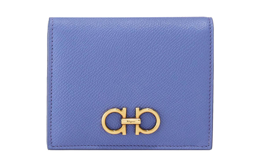 FERRAGAMO Calfskin Wallet Women's Dusty Blue
