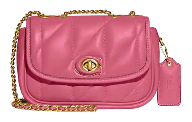 COACH Pillow Nappa Soft Leather Crossbody Bag, Shoulder Bag Women's Pink