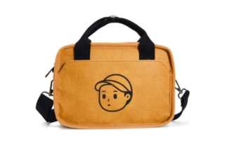 Finerworld Wet Kraft Paper/Canvas Messenger Bag, Briefcase, Handbag, Crossbody Bag Unisex Brown