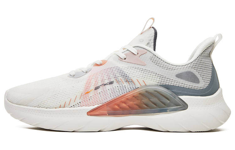 Erke Silk Road · Spinning Breathable Low top Running Shoes Men's White Orange