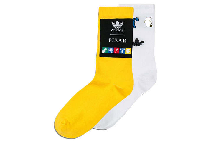 Adidas Originals x PIKESI,LIANMINGKUAN Athleisure Crew Socks Unisex White/Yellow Couple's