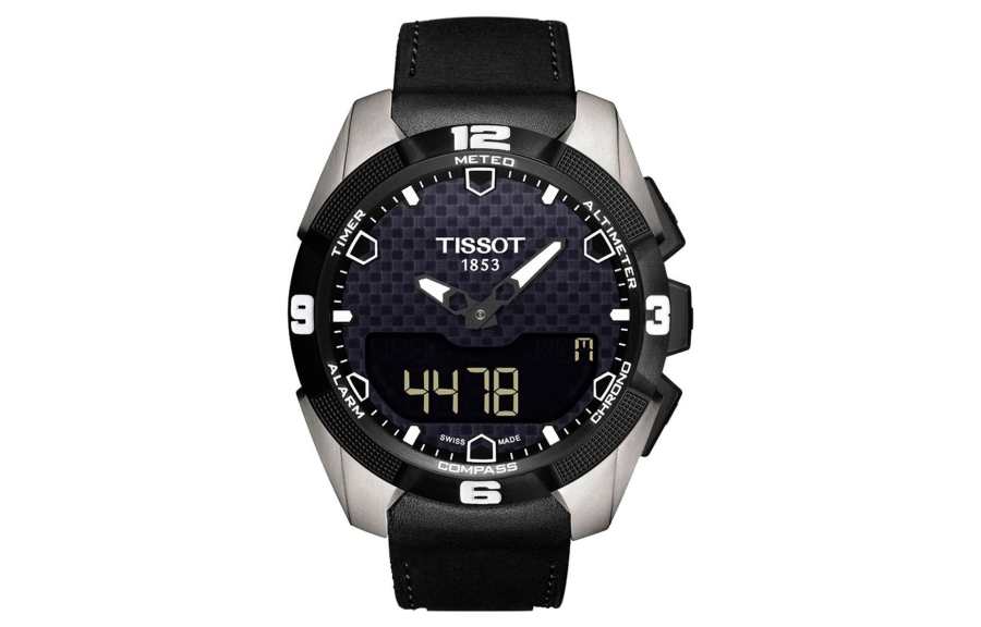 TISSOT Quartz Movement 100m Waterproof Men's Watches Watch 45mm Black Dial Titanium PVD Coating Watch Case