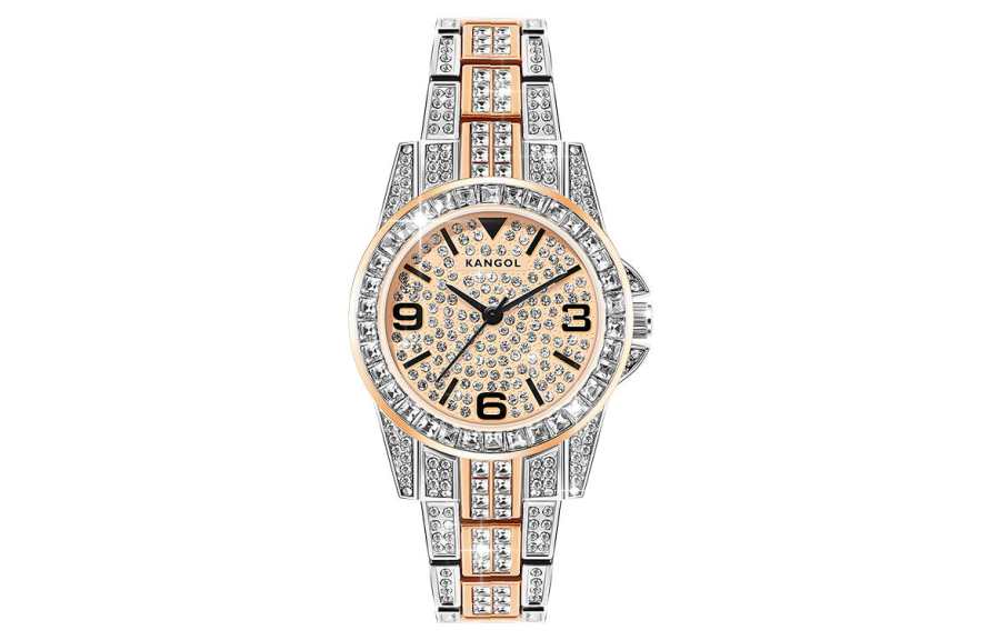 KANGOL Sparkling Adventure Baby's Breath Quartz Movement Metal Strap Watch Women's Watch Silver Dial