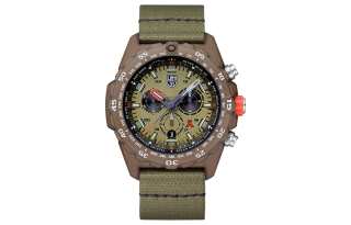LUMINOX Quartz Movement Men's Watches Watch 45mm Green Dial Carbon Fiber Watch Case Canvas Strap