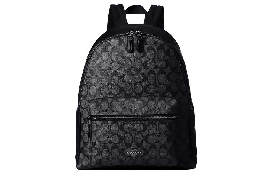 COACH COACH Charlie Coated Canvas Backpack Large Unisex Black