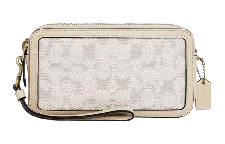 COACH Kira Fabric With Cow Leather Camera Bag, Shoulder Bag, Crossbody Bag Small Women's White