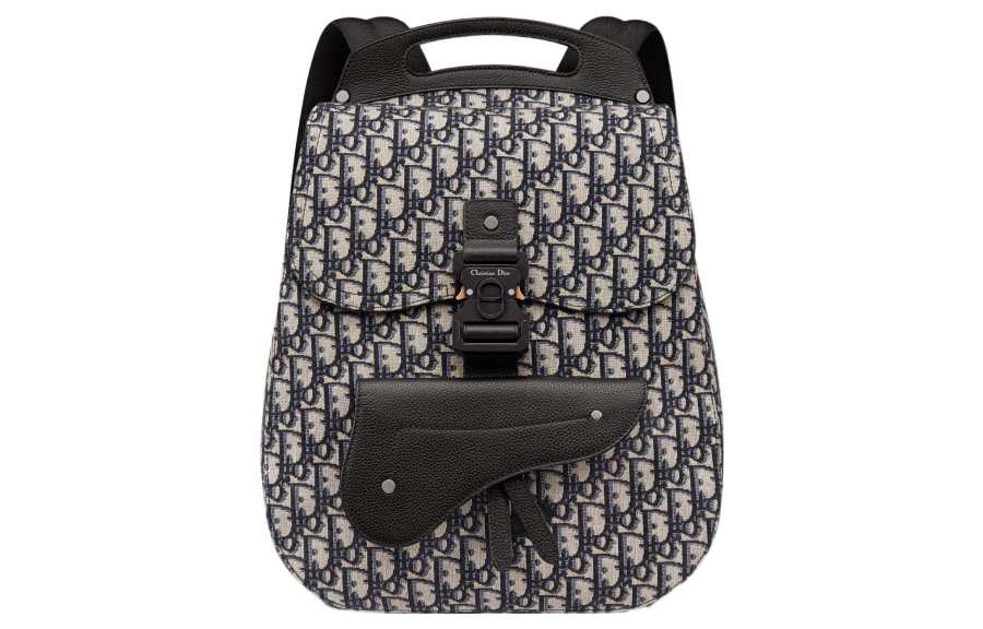 DIOR DIOR Fabric Laptop Backpack Men's Beige Black