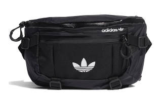 Adidas Originals Trefoil Nylon Sling Bag, Fanny Pack Regular Unisex Black