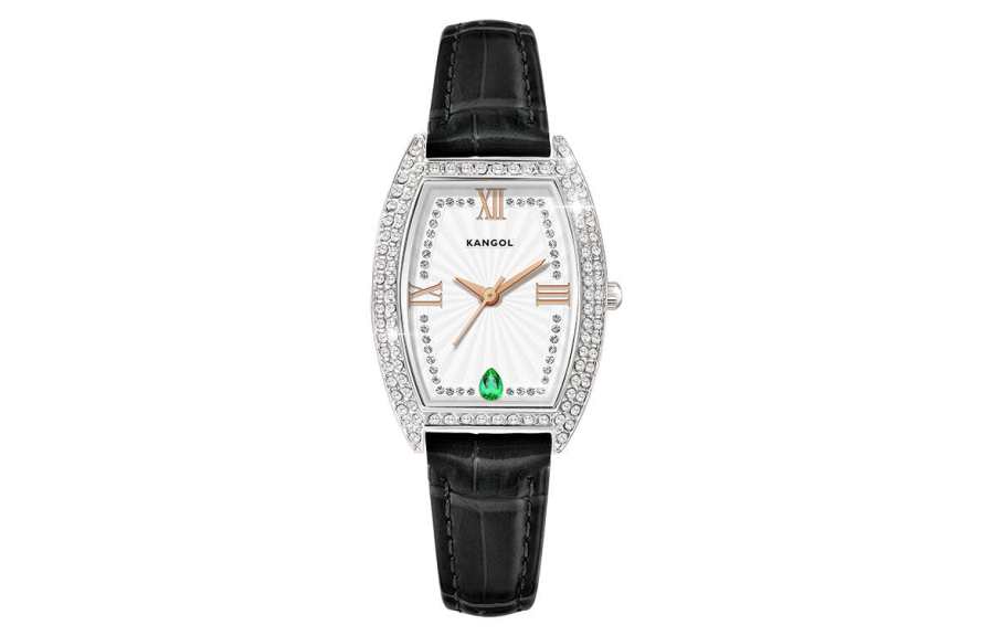 KANGOL Simple Collection Quartz Movement Leather Strap Watch Women's Watch White Dial KANGOL K905