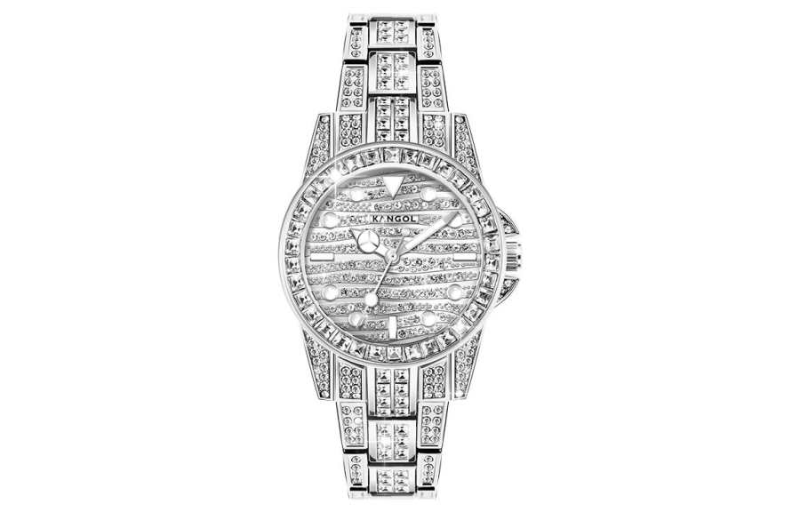 KANGOL Sparkling Adventure Baby's Breath Quartz Movement Metal Strap Watch Women's Watch Silver Dial